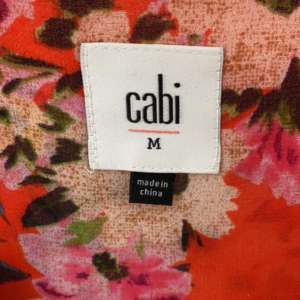 Cabi Floral Blouse - Sz. Medium -Orange -Pre-owned - Picture 2 of 9